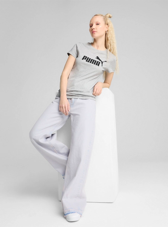 POLERA MUJER PUMA 682370 GRIS MANGA CORTA ESSENTIALS N1 - 2