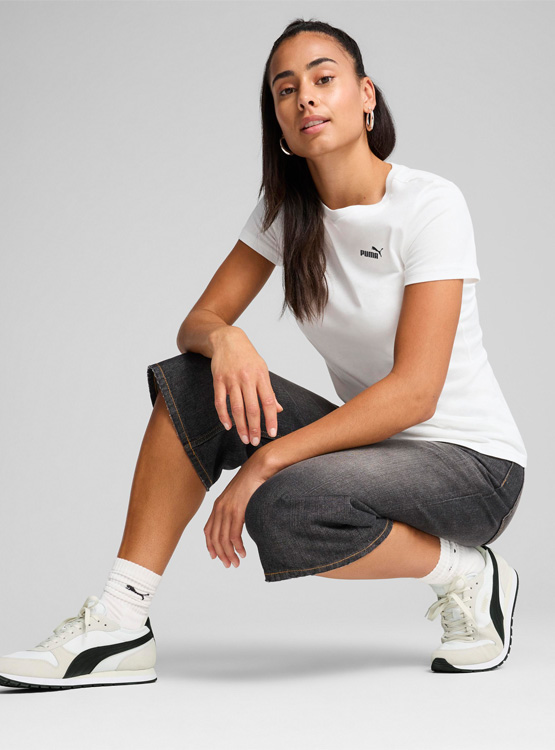 POLERA ALGODÓN MANGA CORTA MUJER PUMA ESSENTIALS NO.1 LOGO PEQUEÑO - 3