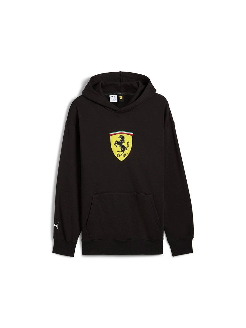 POLERÓN CON CAPUCHA HOMBRE PUMA 630192 NEGRO SCUDERIA FERRARI RACE BIG SHIELD - 6