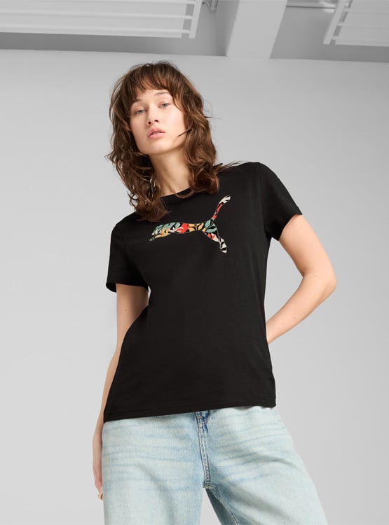 POLERA ALGODÓN MANGA CORTA MUJER PUMA GRPAHICS FLORAL CAT - 1