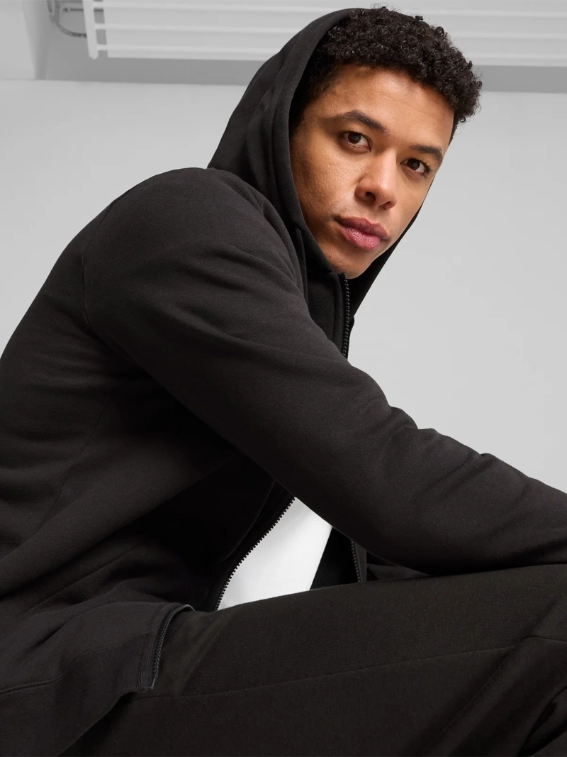 POLERÓN CON CIERRE HOMBRE PUMA 682586 NEGRO MANGA LARGA ESSENTIALS N.1 - 4