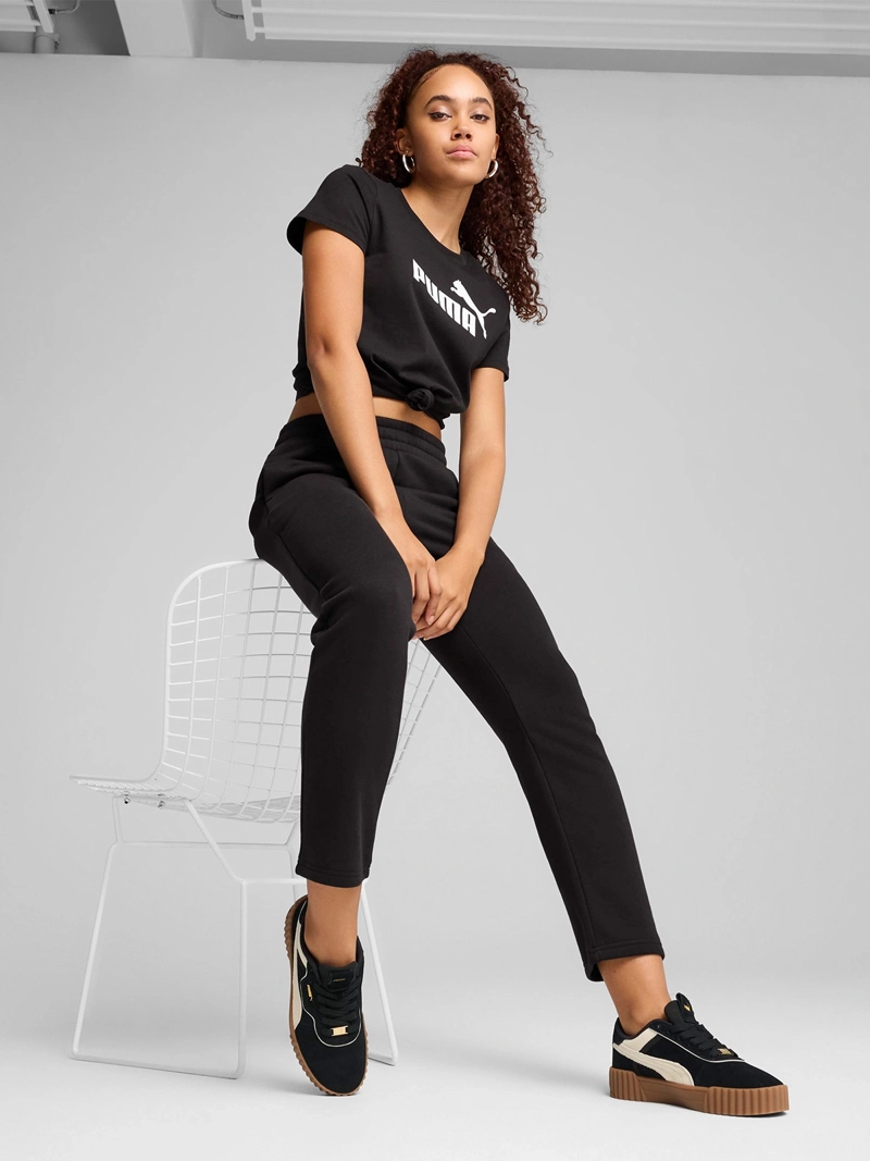 PANTALÓN DE BUZO MUJER PUMA 682452 NEGRO ESSENTIALS NO. 1 LOGO PEQUEÑO - 1