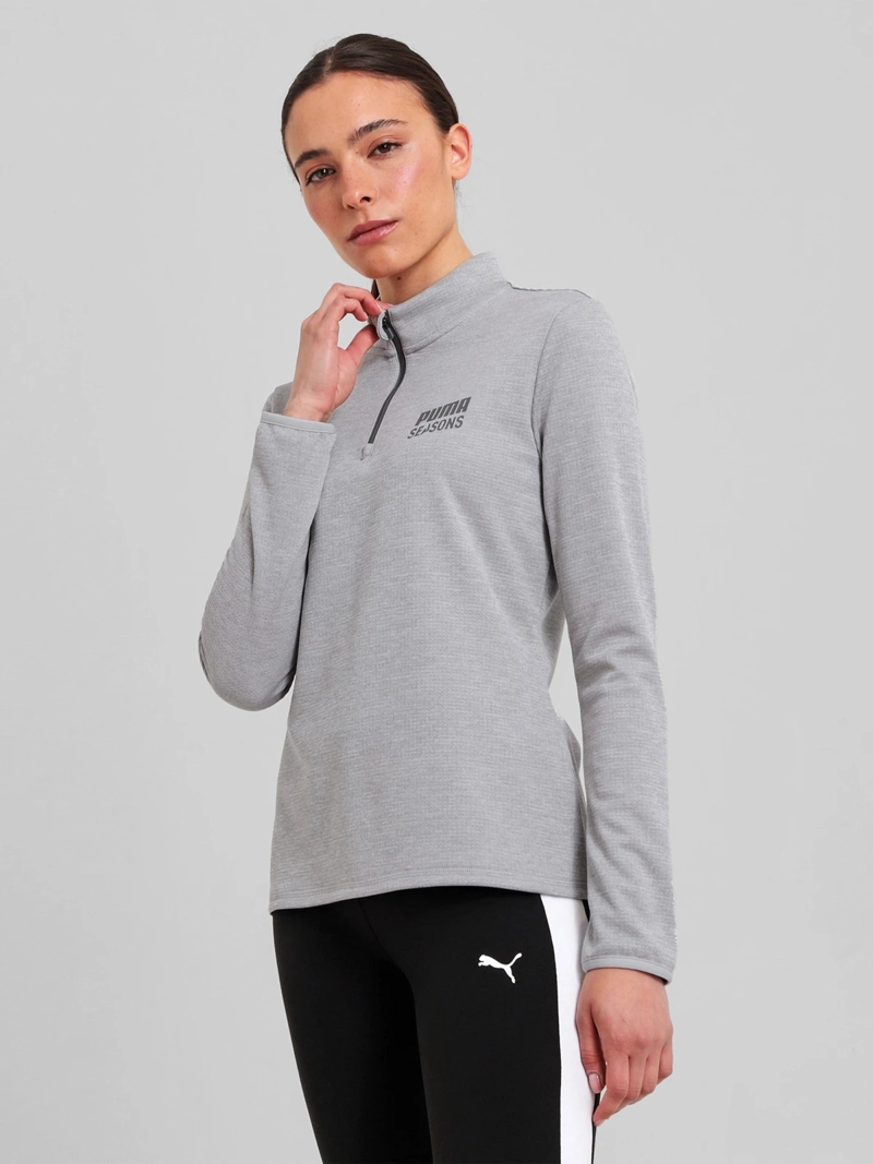 POLERÓN MUJER PUMA 527012 GRIS MANGA LARGA OUTDOOR INSPIRED CIERRE 1/4 - 1