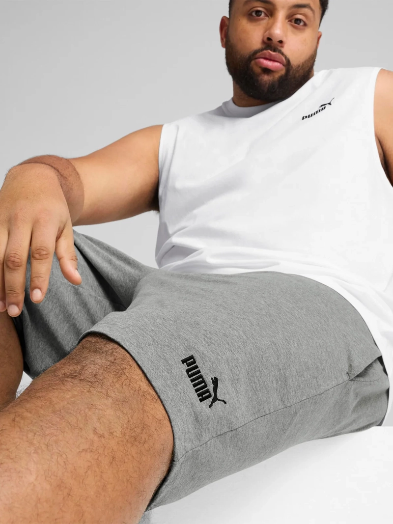 SHORT HOMBRE PUMA 682600 ALGODÓN GRIS ESSENTIALS 10'' CON LOGO N.1 - 4