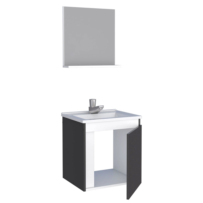 VANITORIO AÉREO VEKKA HOME ONIX CON ESPEJO NEGRO - 4