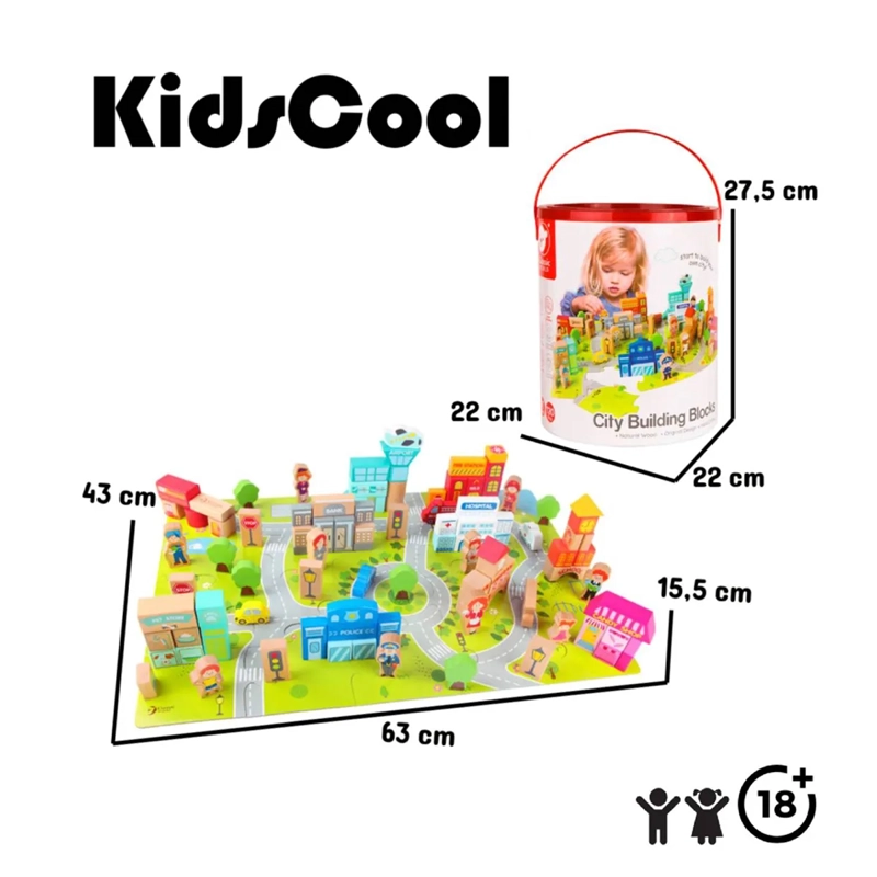 JUEGO DE CONSTRUCCIÓN KIDSCOOL MULTICOLOR CIUDAD FELIZ - 7