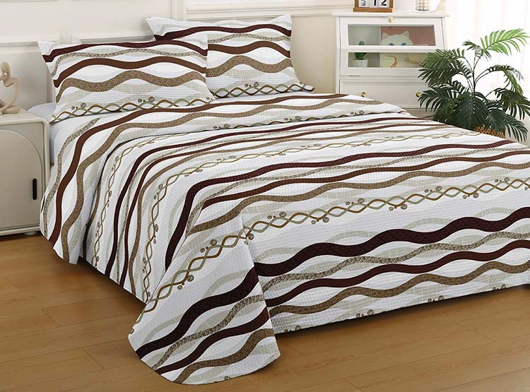 QUILT ILLUSIONS BRUSELAS KING CAFÉ ESTAMPADO - 1