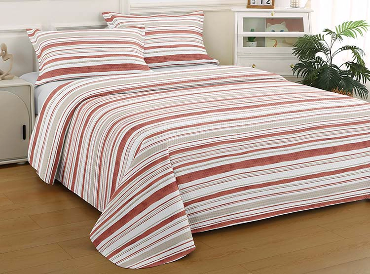QUILT ILLUSIONS BRUSELAS KING CANELA ESTAMPADO - 1