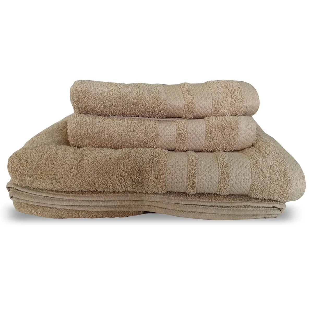 SET 4 TOALLAS ILLUSIONS BEIGE - 1