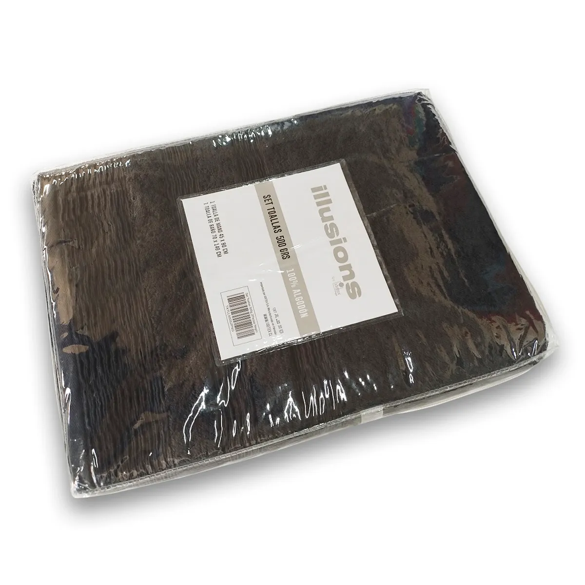 JUEGO DE TOALLAS ILLUSIONS NEGRO 2 PZS 500G - 3