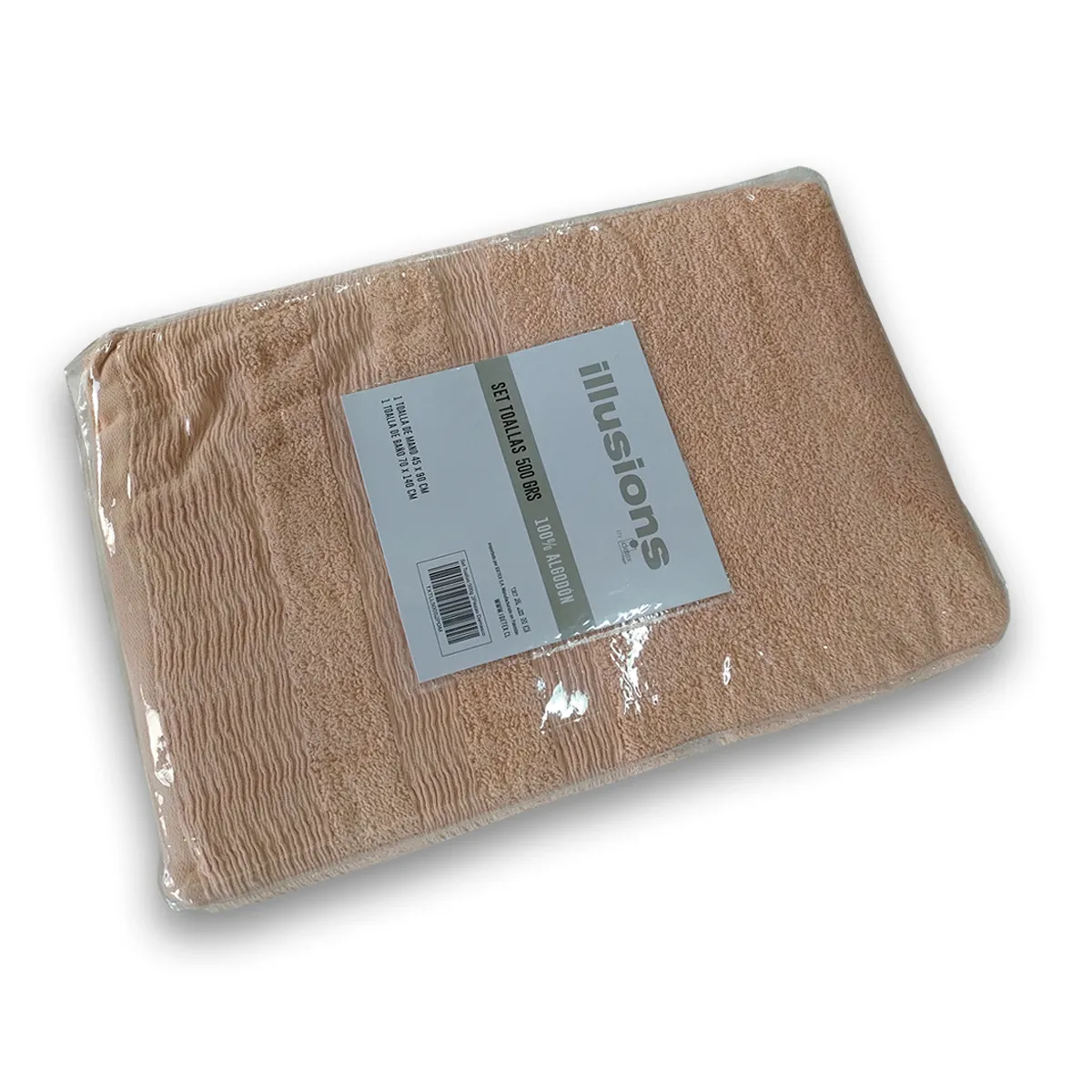 JUEGO DE TOALLAS ILLUSIONS DAMASCO 2 PZS 500G - 2