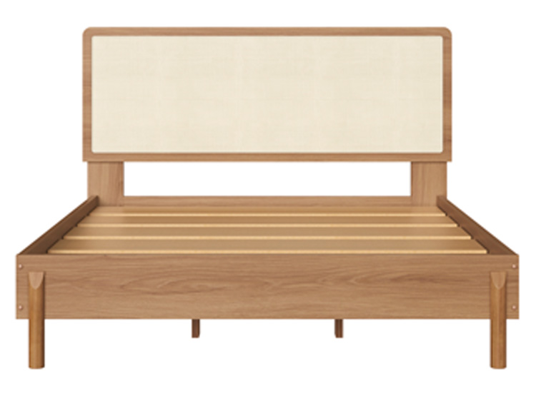 CAMA EUROPEA DECOCASA BALI 2 PLAZAS + RESPALDO + 2 VELADORES NATURAL - 3