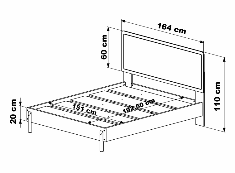 CAMA EUROPEA DECOCASA BALI 2 PLAZAS + RESPALDO + 2 VELADORES NATURAL - 8