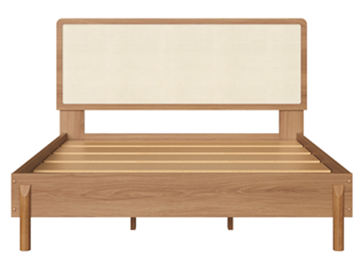 CAMA EUROPEA DECOCASA BALI 2 PLAZAS + RESPALDO + 2 VELADORES + CÓMODA NATURAL - 3