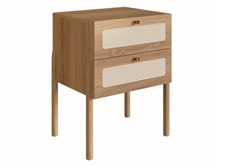 CAMA EUROPEA DECOCASA BALI 2 PLAZAS + RESPALDO + 2 VELADORES + CÓMODA NATURAL - 5
