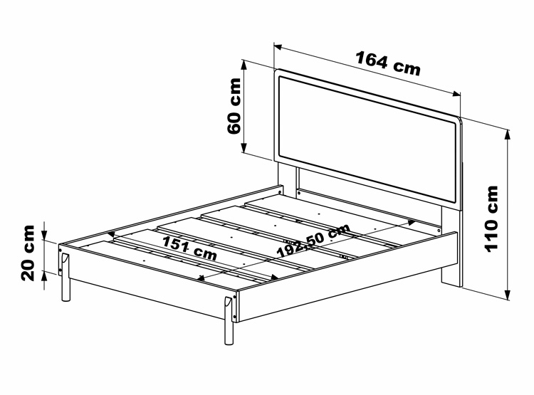 CAMA EUROPEA DECOCASA BALI 2 PLAZAS + RESPALDO + 2 VELADORES + CÓMODA NATURAL - 9