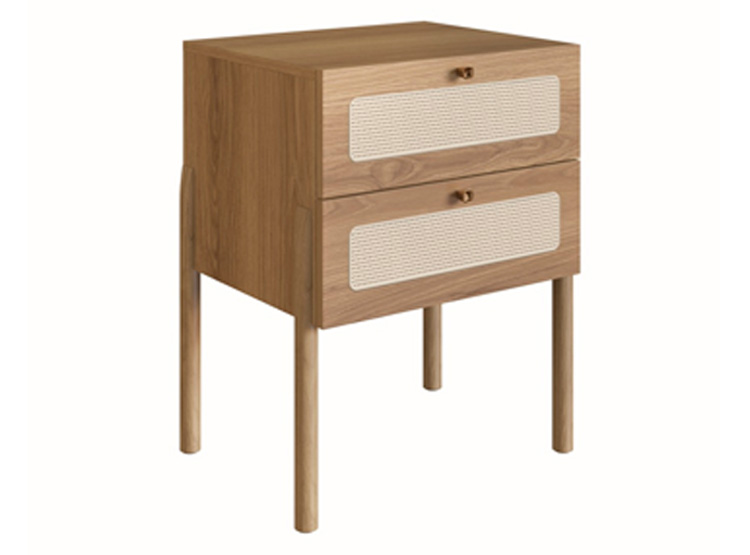 CAMA EUROPEA DECOCASA BALI KING + RESPALDO + 2 VELADORES NATURAL - 4