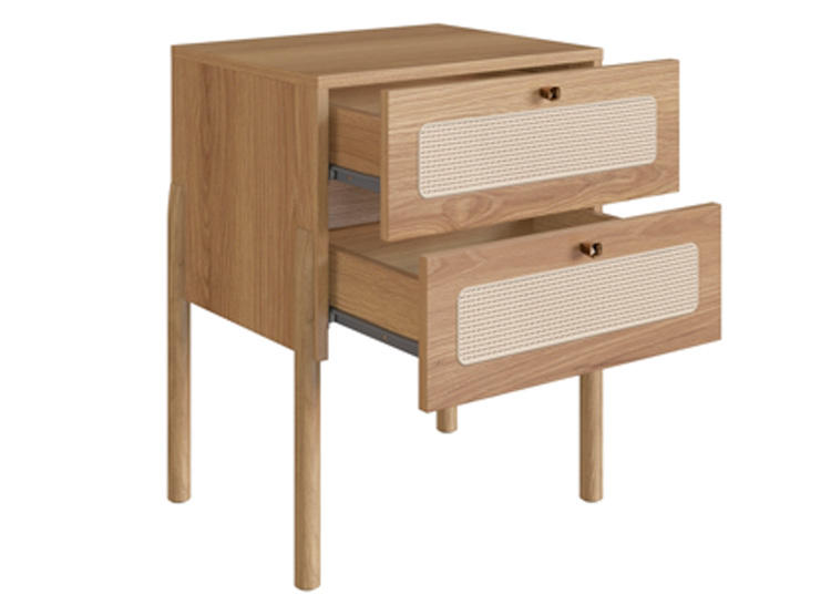CAMA EUROPEA DECOCASA BALI KING + RESPALDO + 2 VELADORES NATURAL - 5