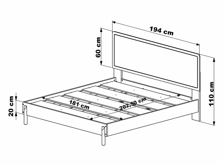 CAMA EUROPEA DECOCASA BALI KING + RESPALDO + 2 VELADORES NATURAL - 7