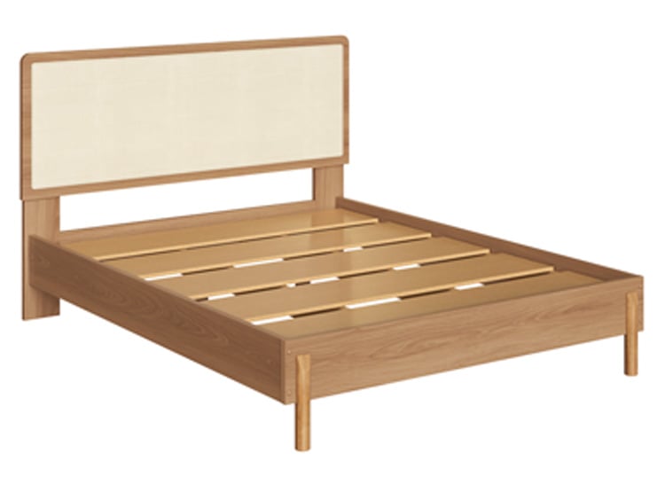 CAMA EUROPEA DECOCASA BALI KING + RESPALDO + 2 VELADORES + CÓMODA NATURAL - 4