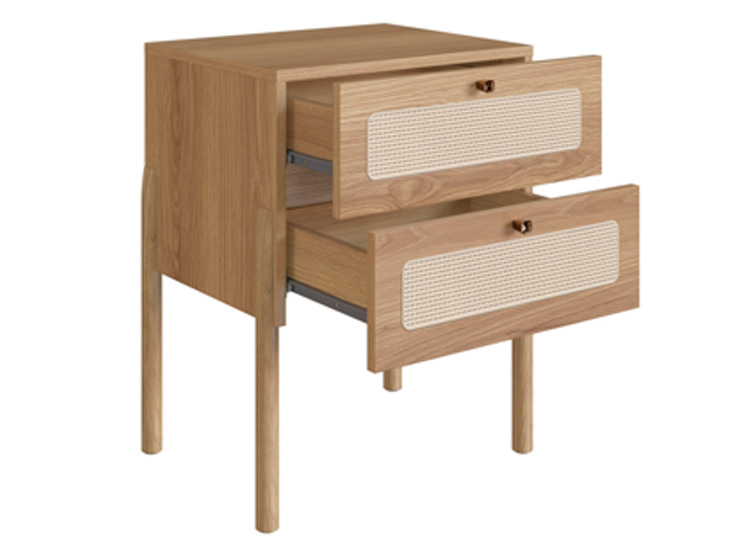 CAMA EUROPEA DECOCASA BALI KING + RESPALDO + 2 VELADORES + CÓMODA NATURAL - 6