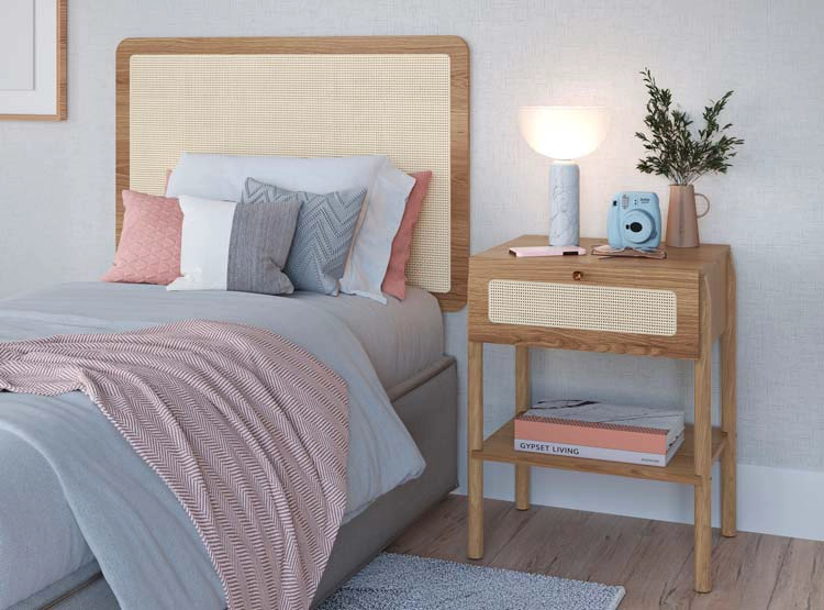 JUEGO DORMITORIO DECOCASA OSLO 1PL CAFÉ NATURAL - 5