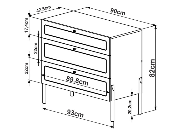 JUEGO DORMITORIO DECOCASA OSLO 2PL NEGRO - 6