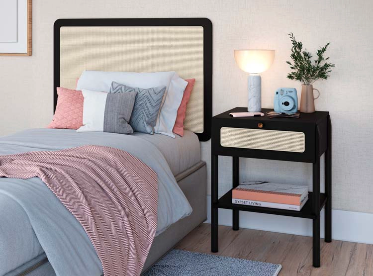 JUEGO DORMITORIO DECOCASA OSLO 1PL NEGRO - 5