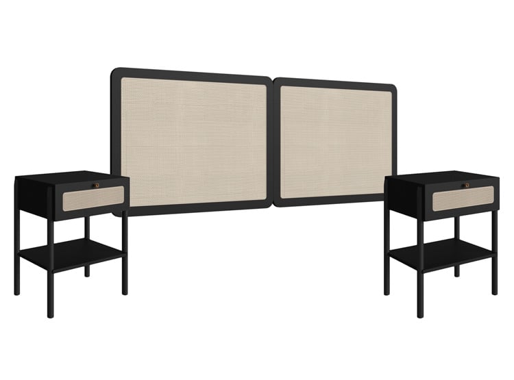 JUEGO DORMITORIO DECOCASA OSLO 2PL NEGRO - 1