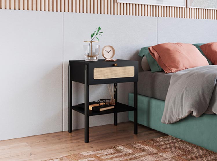 JUEGO DORMITORIO DECOCASA OSLO 2PL NEGRO - 7