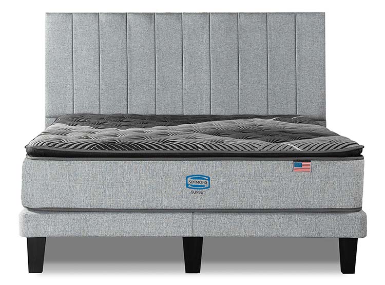 CAMA EUROPEA SIMMONS SUNSET 2PL B/D + RESPALDO TIBET - 1