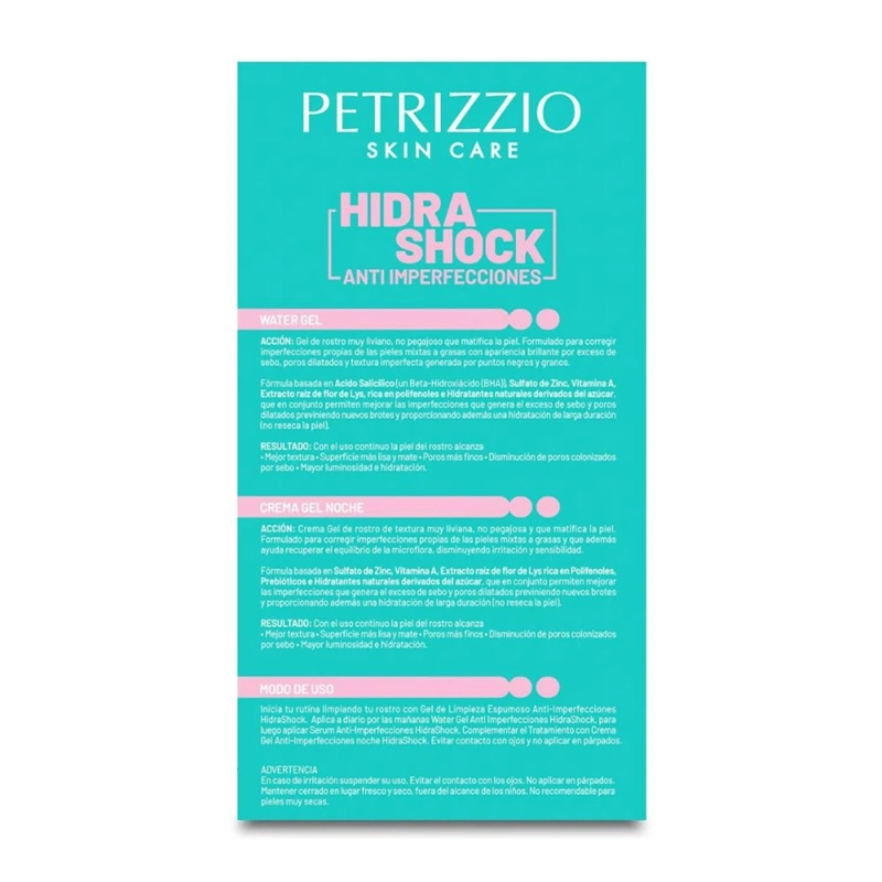 PACK PETRIZZIO CREMAS GEL HIDRASHOCK ANTI IMPERFECCIONES - 4