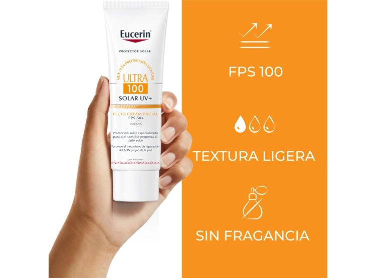 PROTECTOR SOLAR ROSTRO EUCERIN ULTRA 100 FLUID 50 80 ML - 2