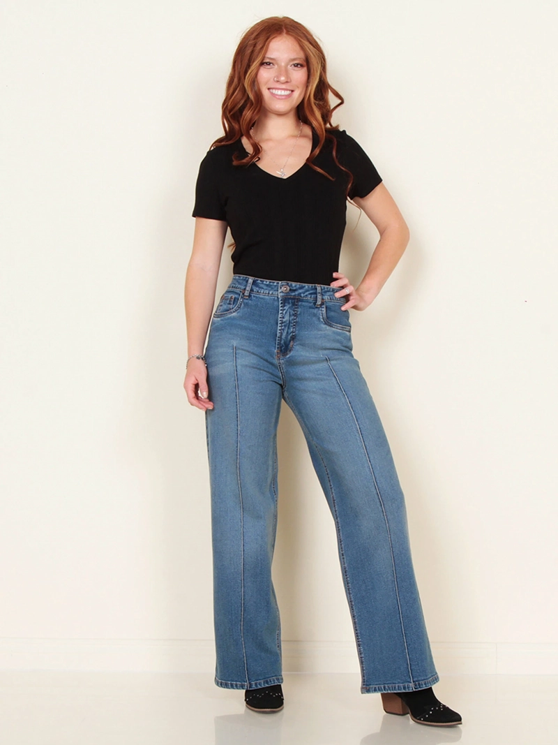 JEANS MUJER WADOS RECTO ALGODÓN TIRO ALTO - 2