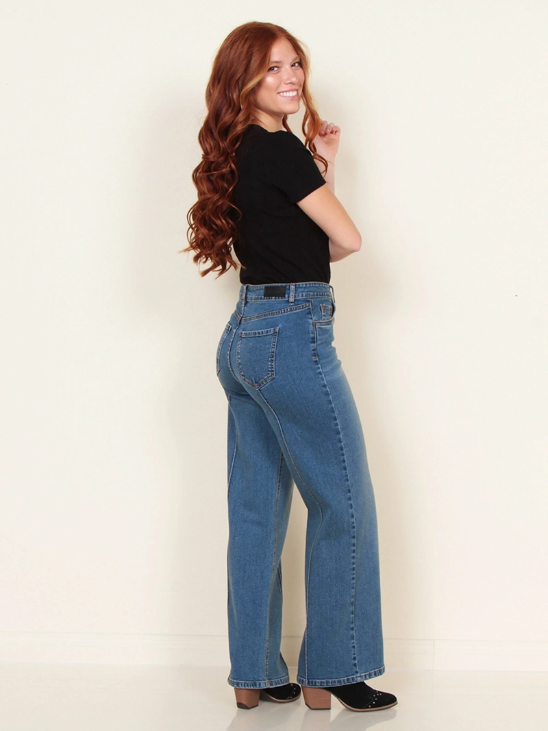 JEANS MUJER WADOS RECTO ALGODÓN TIRO ALTO - 4