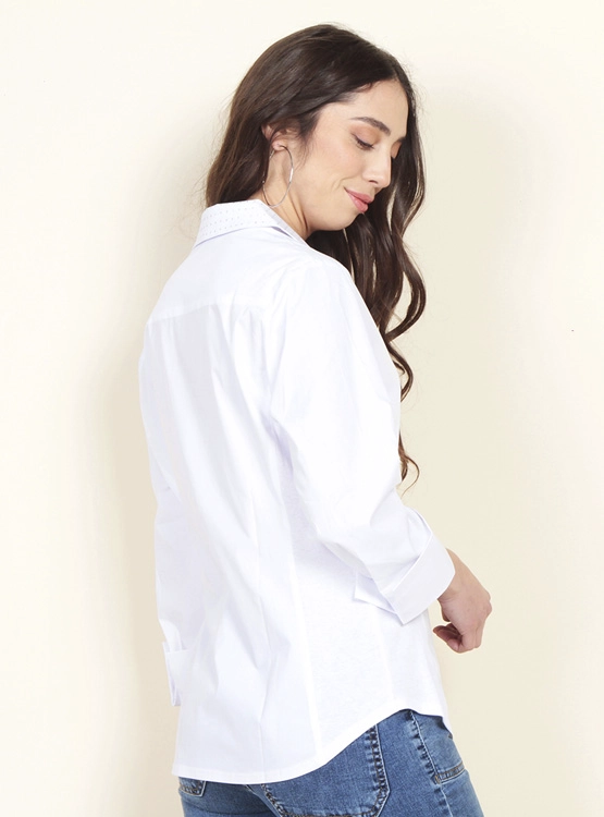 BLUSA MANGA 3/4 ALGODÓN MUJER WADOS BLANCO - 2