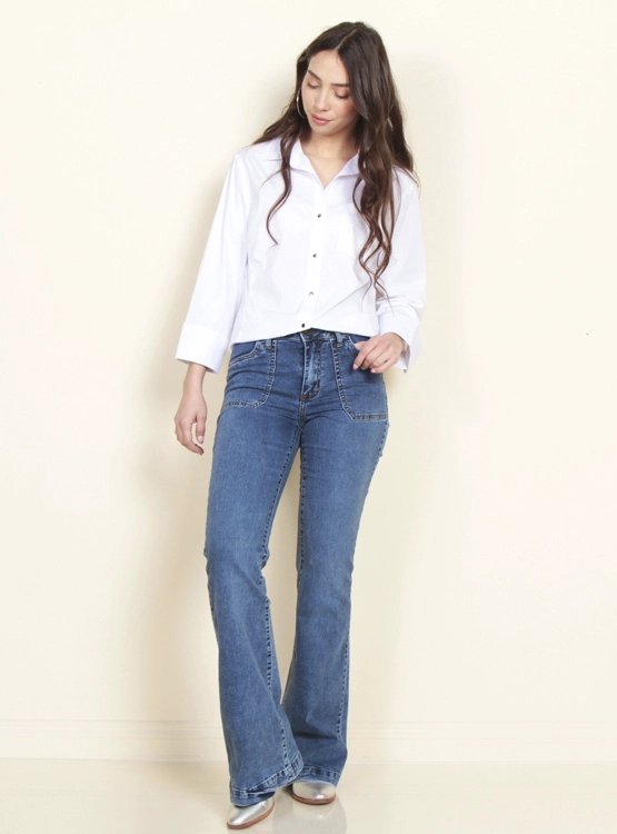BLUSA MANGA 3/4 ALGODÓN MUJER WADOS BLANCO - 3