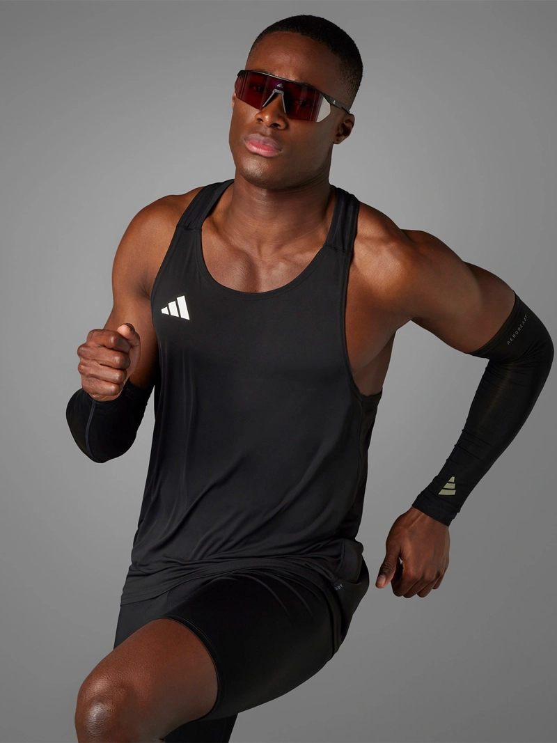 POLERA HOMBRE ADIDAS IM8586 NEGRO SIN MANGAS ADIZERO RUNNING ESSENTIALS - 13