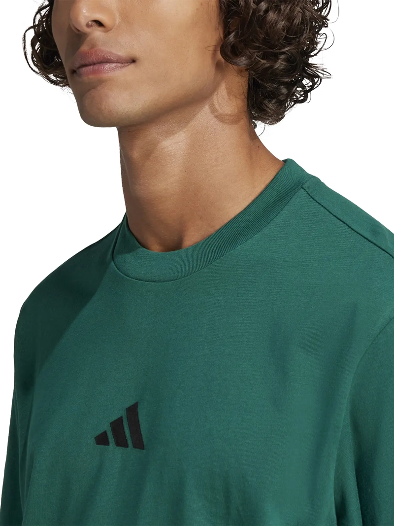 POLERA HOMBRE ADIDAS JF1096 ALGODÓN VERDE MANGA CORTA ESSENTIALS SMALL LOGO - 5