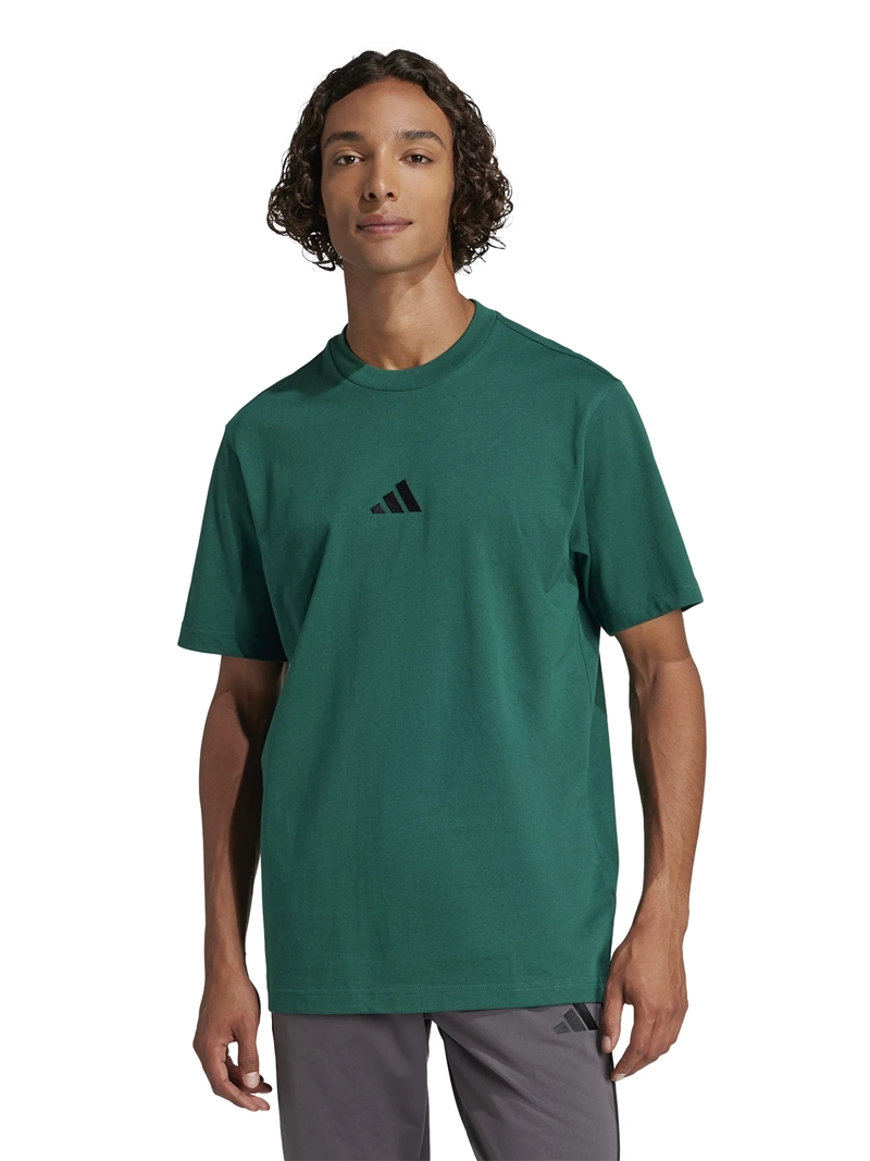 ADIDAS POLERA HOMBRE ADIDAS JF1096 ALGODÓN VERDE MANGA CORTA ESSENTIALS SMALL LOGO