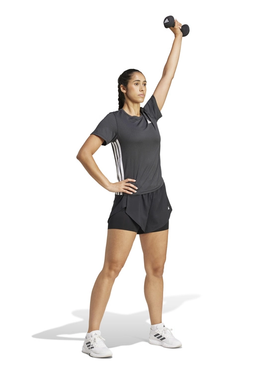 POLERA MANGA CORTA MUJER ADIDAS TRAIN ESSENTIALS 3 BANDAS - 5