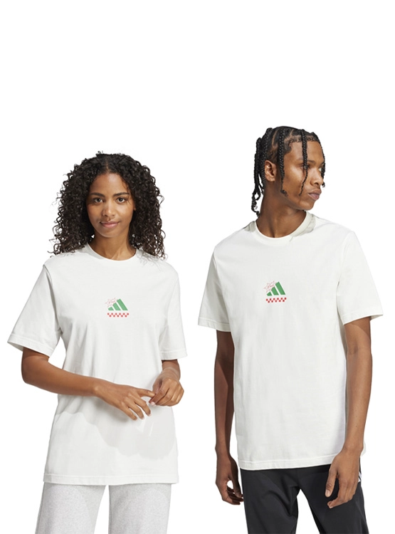 POLERA MANGA CORTA ALGODÓN ADIDAS LOUNGE PIZZA GRAPHIC - 1