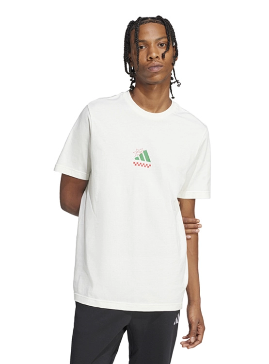 POLERA MANGA CORTA ALGODÓN ADIDAS LOUNGE PIZZA GRAPHIC - 3