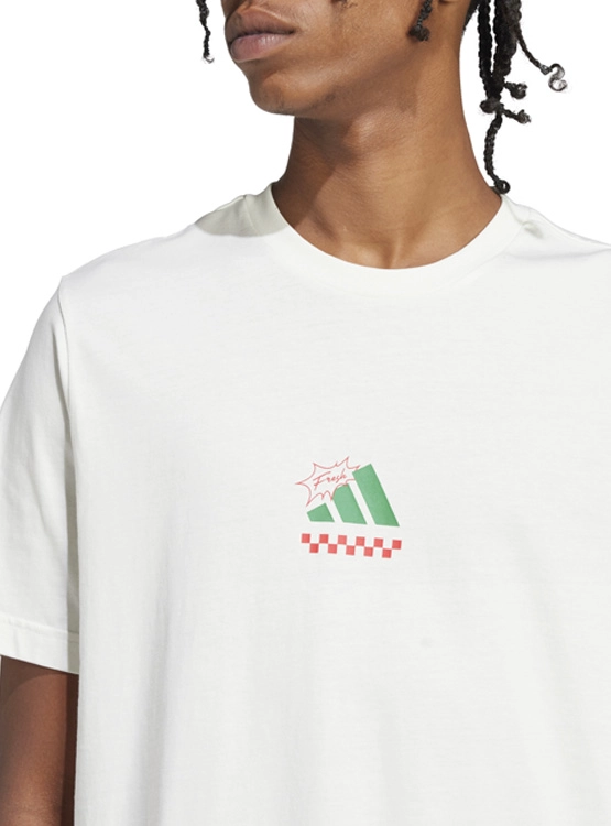 POLERA MANGA CORTA ALGODÓN ADIDAS LOUNGE PIZZA GRAPHIC - 6
