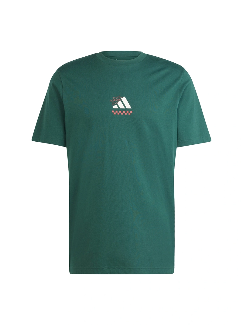 POLERA HOMBRE ADIDAS JJ4017 ALGODÓN VERDE MANGA CORTA LOUNGE PIZZA GRAPHICS - 8