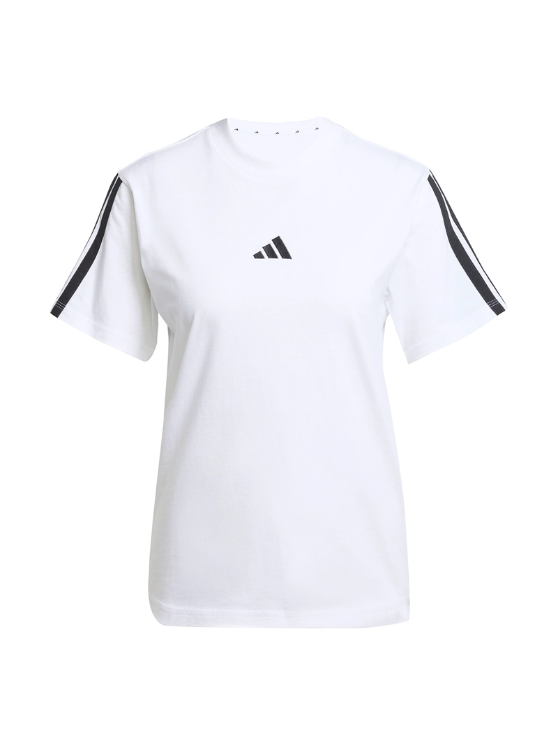 POLERA MUJER ADIDAS JM2394 ALGODÓN BLANCO MANGA CORTA ESSENTIALS 3 BANDAS - 6