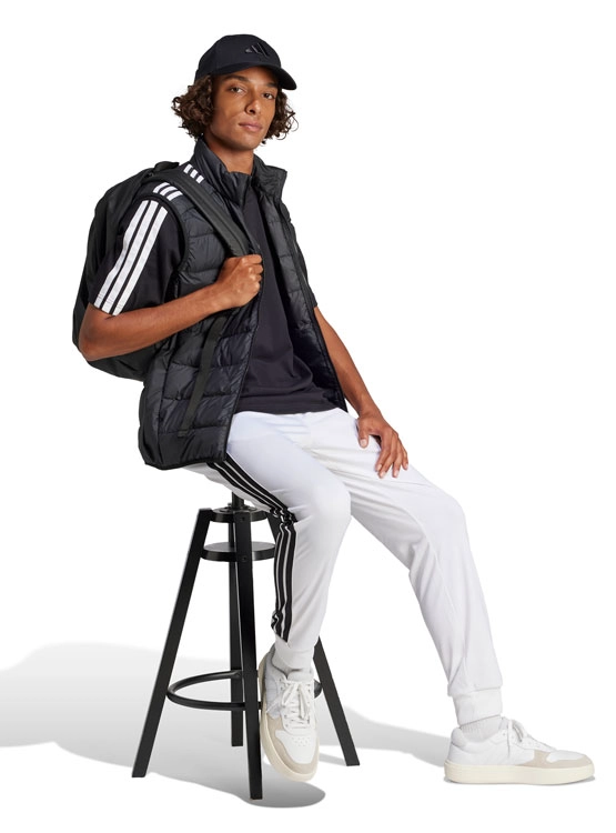 POLERA ALGODÓN MANGA CORTA HOMBRE ADIDAS ESSENTIALS 3 BANDAS - 1