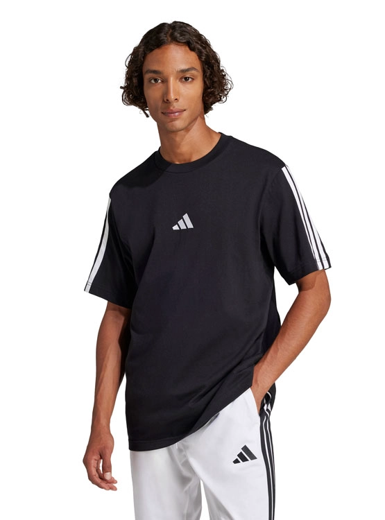 POLERA ALGODÓN MANGA CORTA HOMBRE ADIDAS ESSENTIALS 3 BANDAS - 2