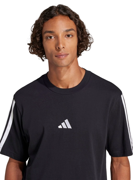 POLERA ALGODÓN MANGA CORTA HOMBRE ADIDAS ESSENTIALS 3 BANDAS - 4