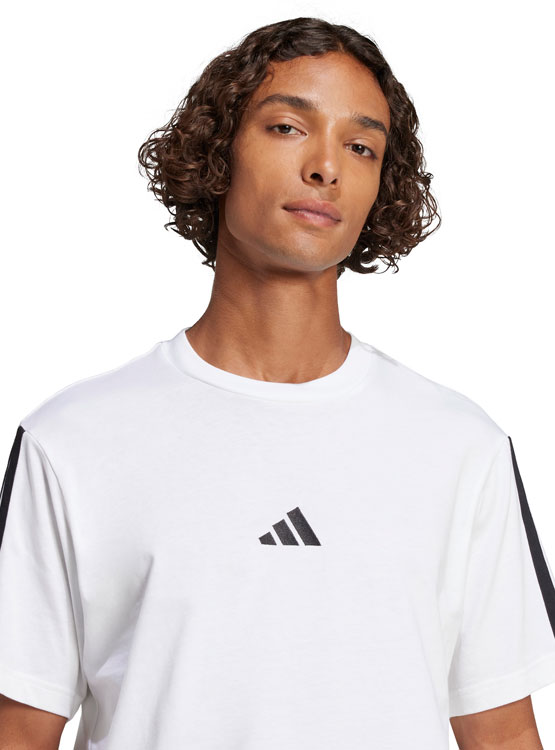 POLERA ALGODÓN MANGA CORTA HOMBRE ADIDAS ESSENTIALS 3 BANDAS - 4